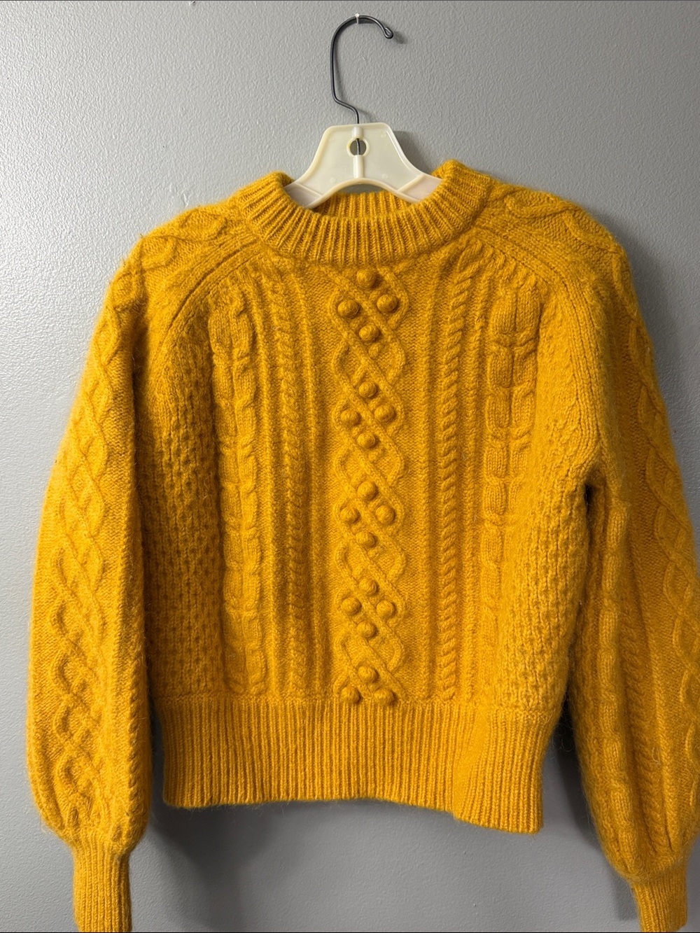 Jcrew X Demylee wool blend yellow sweater, S Womens Mustard Ribbed Sweater - Picture 2 of 7